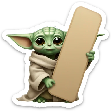 BABY YODA HOLDING A PAINTING BOARD sticker