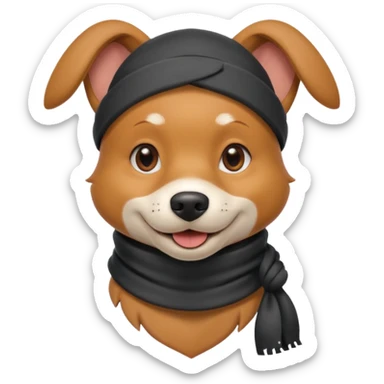 thief dog portrait, head and shoulders only, playful sneaky look, burglar scarf collar, mischievous smile, 3D cartoon, mobile game icon style, clean background, no text, no watermark
 sticker