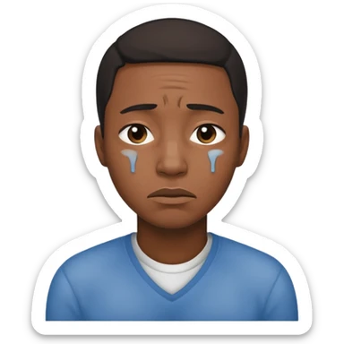 black man having Pity - feeling of sorrow and compassion for another sticker