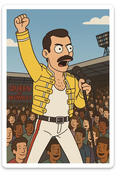 Freddie Mercury people lots of people Queen at Wembley sticker