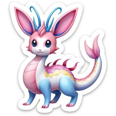 Colorful Sylveon-Milotic-hybrid sticker