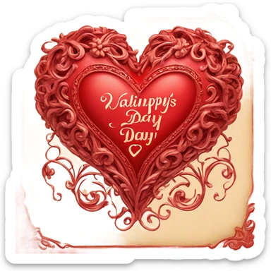 vintage valentine’s day card red sticker