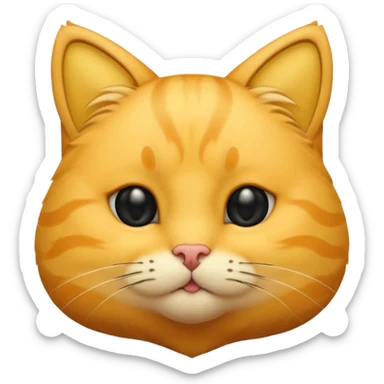 a yellow cat head with black eyes and not too chubby cheeks sticker