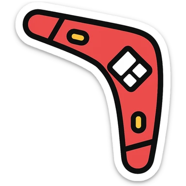 boomerang with Microsoft Power Pages logo, playful and clean, red and white color palette icon sticker