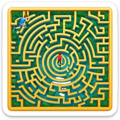 maze with a runner sticker