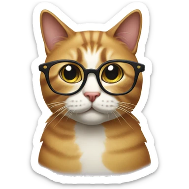 Cat wit glasses sticker