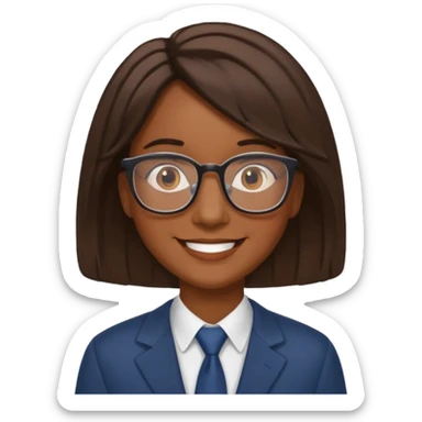 A school principal of African descent with medium-length hair. sticker
