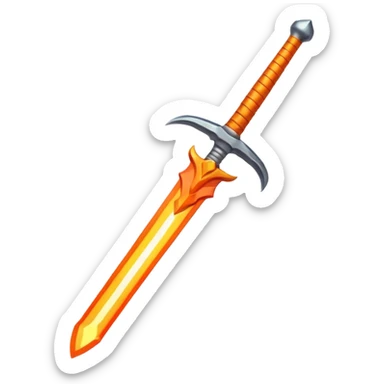 fire sword striking down sticker