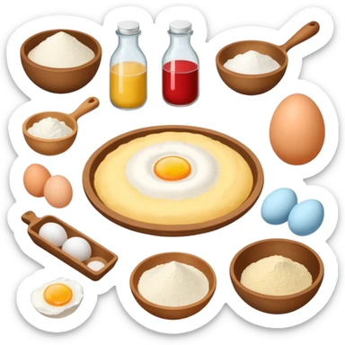 baking ingredients before preparation sticker
