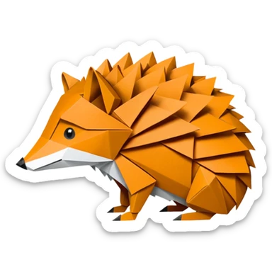 origami hedgehog half fox half hedgehog in color #A8FBD3 sticker
