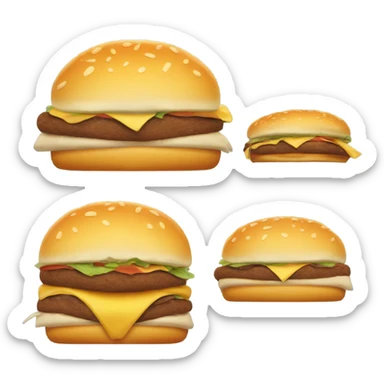 Generate a sleepy cheeseburger emoji with droopy eyes, a tiny yawn, and a slightly messy look. sticker