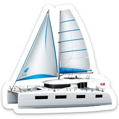 lagoon 43 catamaran facing to the right on white background sticker