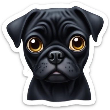 black pug with really big eyes sticker