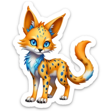 Epic Edgy Colorful ethereal eldritch Sergal-Serval-Fionbri sticker