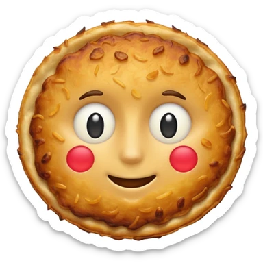 emoji of a Swiss rösti, round, golden and crispy sticker