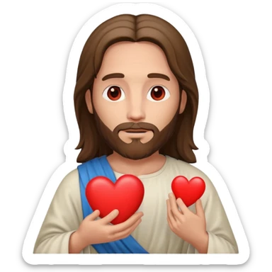 jesus holding a heart emoji sticker