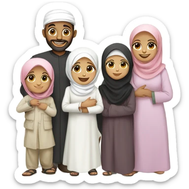 muslim family taking picture sticker
