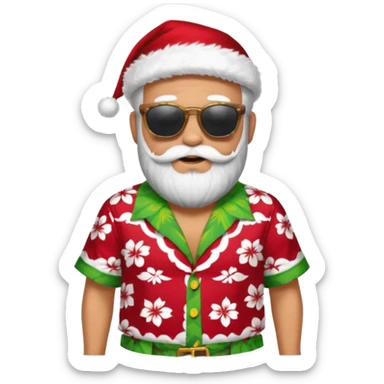 santa klaus with summer clothes sticker