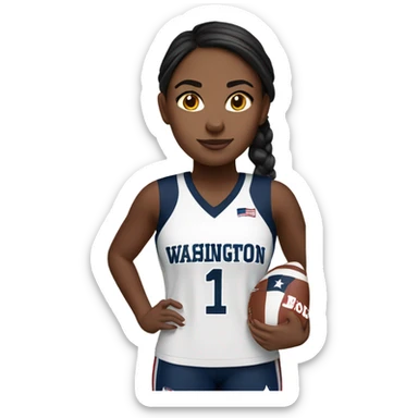 Girl wearing Washington commanders jerseys  sticker
