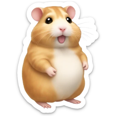 Pregnant hamster with a baby bump sticker