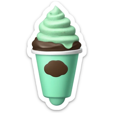 cup of mint chocolate chip ice cream sticker