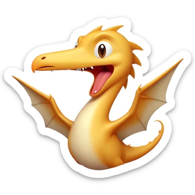 Cinematic Cute Yawning Pterodactyl Portrait Emoji, Head tilted slightly with a dramatic, wide-open yawn, showcasing a slender, gracefully curved body with softly drooping wings and sleepy, half-closed eyes, Simplified yet irresistibly cute features, highly detailed, glowing with a soft, cozy aerial glow, high shine, relaxed yet expressive, stylized with a dash of whimsical flight charm, soft glowing outline, capturing the essence of a drowsy yet affectionate Pterodactyl that appears ready to stretch and yawn its way out of the screen! sticker