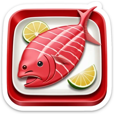 Make tuna sashimi iPhone emoji style sticker