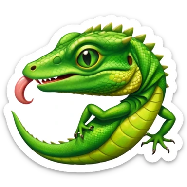  lizards licking its eye in the light sticker