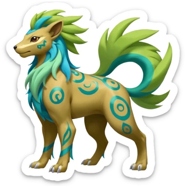 Tribal Colorful Fruity Gay Manectric-Skiddo-Suicune-Virizion-Zygarde-fusion-hybrid-creature  sticker