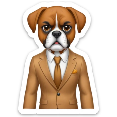Boxer dog in a suit sticker