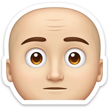 character with oval-shaped head with flat top sticker