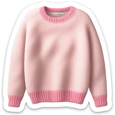 Pink and White cropped oversize wool sweater, isolated sticker