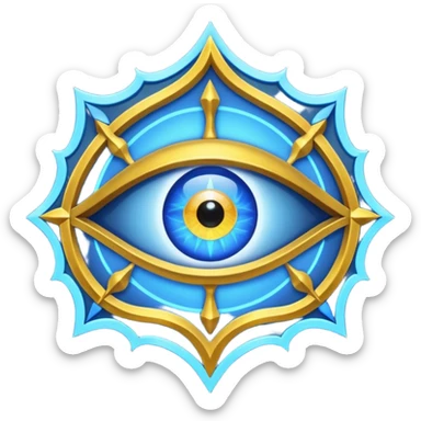 Wiz 101 casting sigil blue and yellow myth eye inspired school sticker