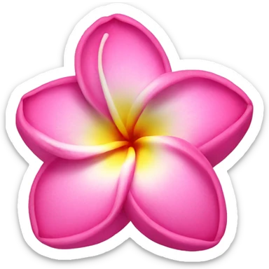 Pink plumeria flower  sticker