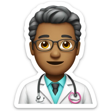 doctor with pink stethoscope  sticker