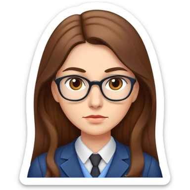 Strict female teacher with Long Brown hair sticker
