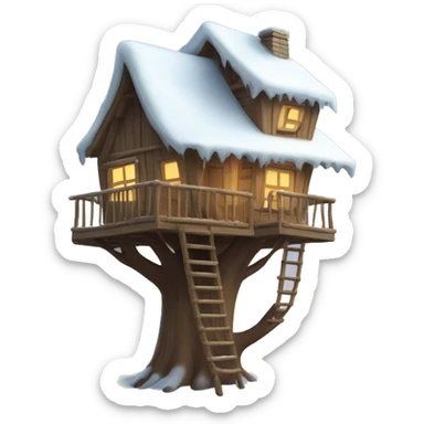 Treehouse in winter  sticker