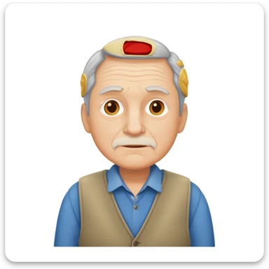 an older man wearing clothes that are too small for him sticker