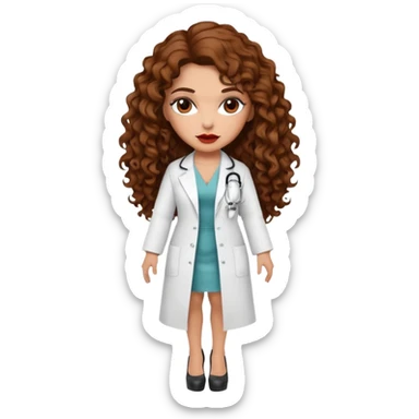 Sensual Spanish Lilith core evil surgeon.hair is brown long and  curly with 7 inch platform heels.she is a  Surgeon that works for the cartel sticker
