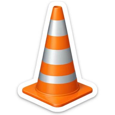Generate one orange traffic cone without any stripes sticker