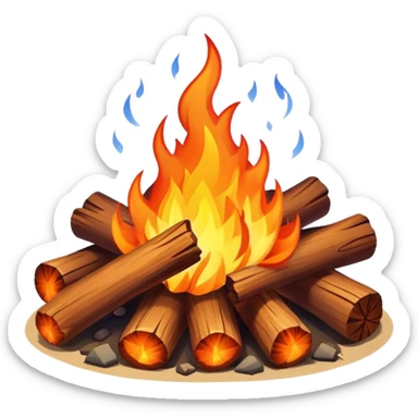 campfire with sparks sticker