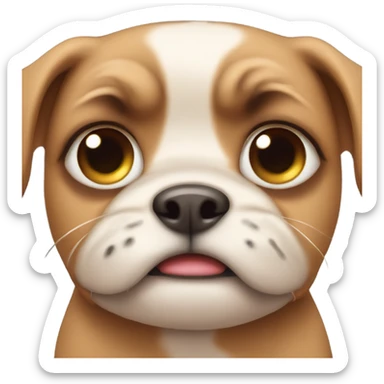 Cute grumpy puppy eye face sticker