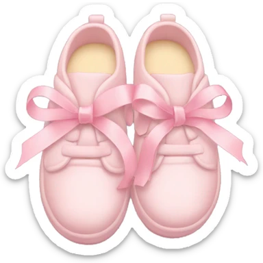 soft pink pastel warm shoes with ribbon decoration  sticker