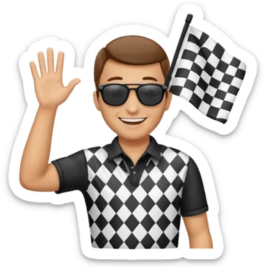 SONO UN DIRETTORE DI GARA AUTO E SBANDIERO CON LA BANDIERA A SCACCHI sticker