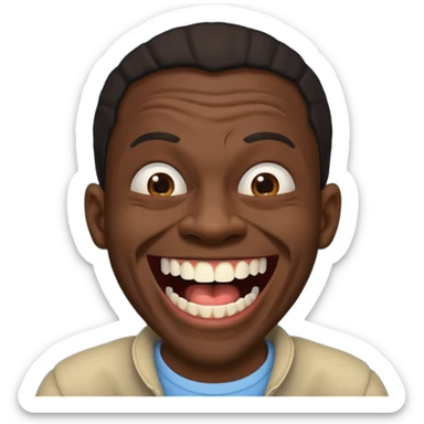 A black habshi man with ugly crooked broken teeth laughing sticker