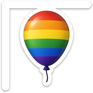 gay pride emoji, rainbow balloon, floating, no background sticker