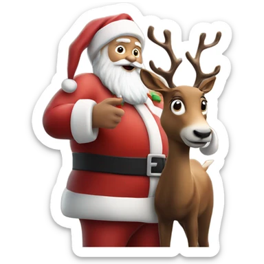 Photo Realistic Santa with rudolf the Reindeer  sticker