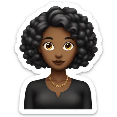 femme cheveux longs noir couleur de peau hâlé avec deux chaton noir  sticker