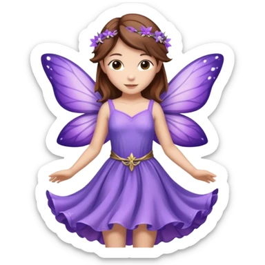 purple fairies with brown hair sticker