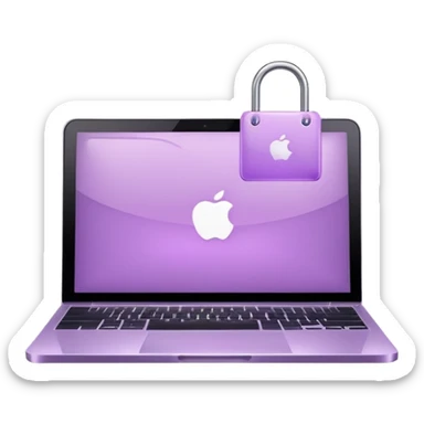 Discount tag with macbook ios light violet elements. sticker